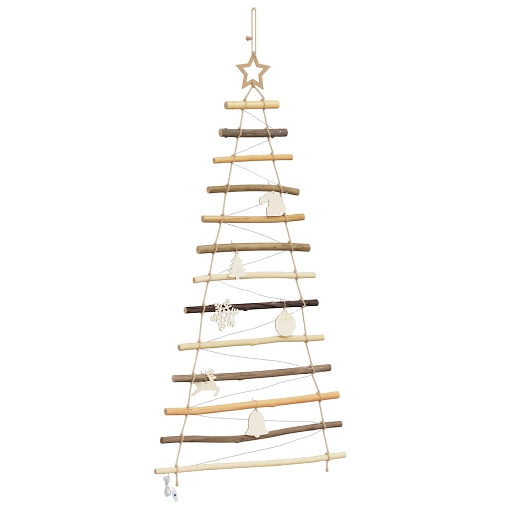 Christmas Tree with 50 LEDs Natural 120 cm Solid Ash wood
